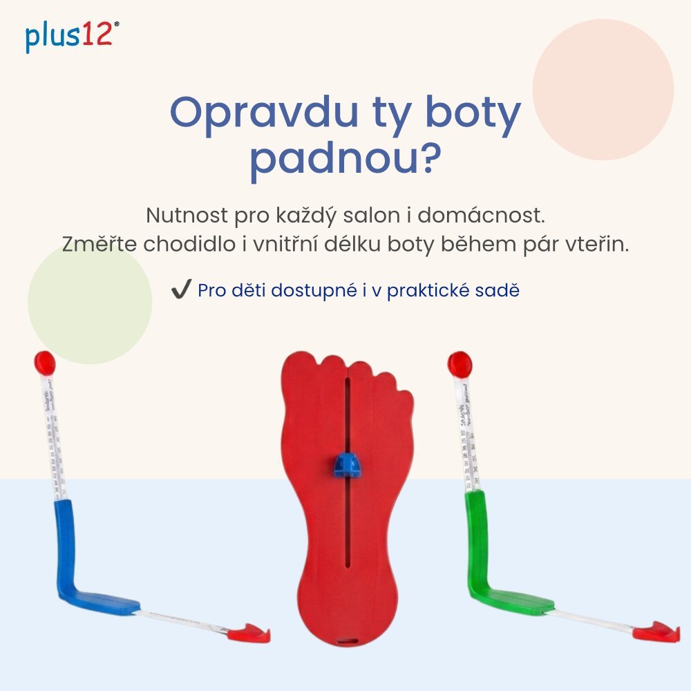 Sociální banner plus12, měřidlo délky chodidla